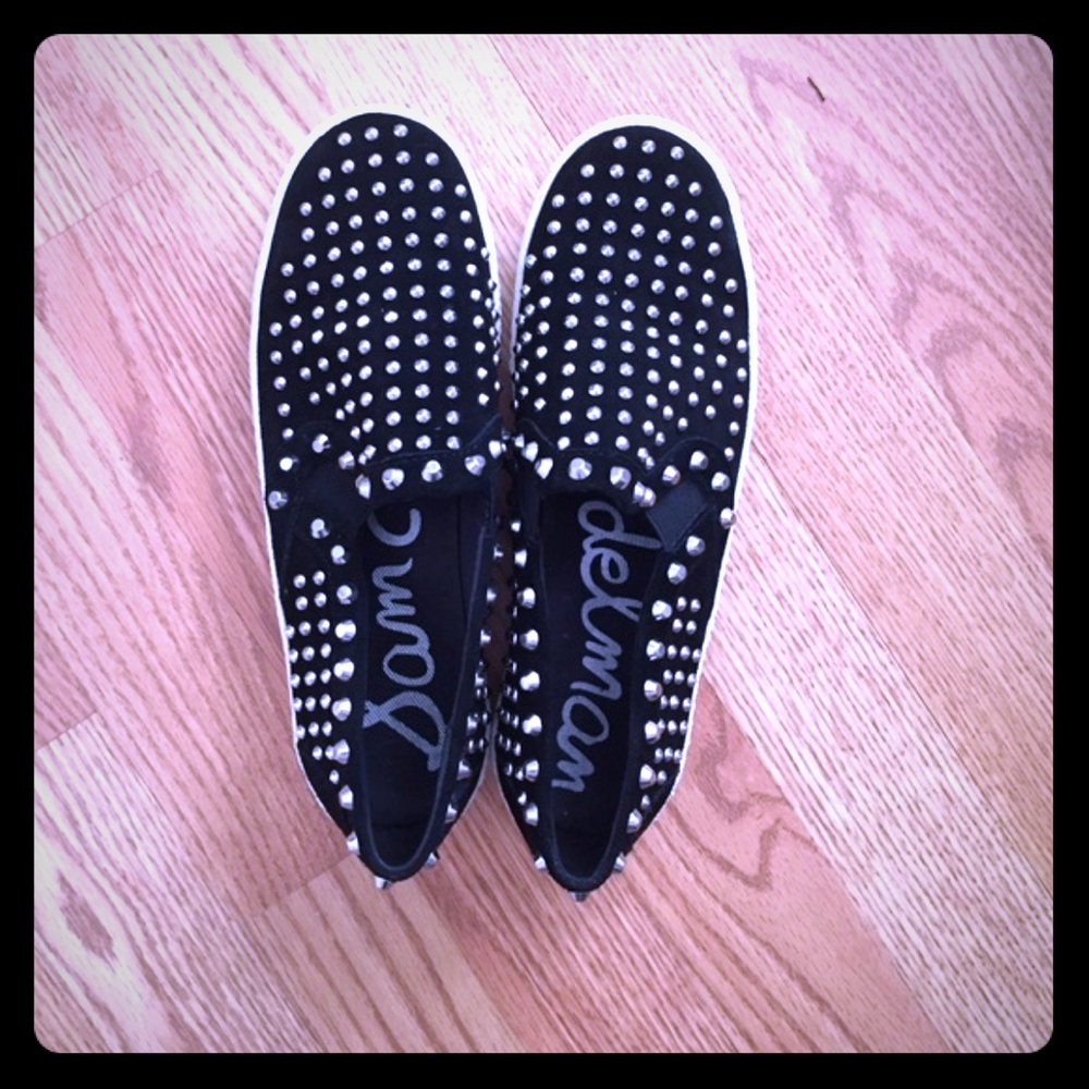 Sam Edelman Black Studded Sneaker